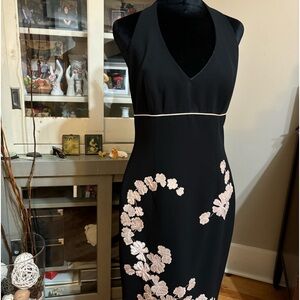 Silk Cocktail Dress with Blush Flowers